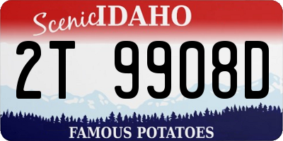 ID license plate 2T9908D