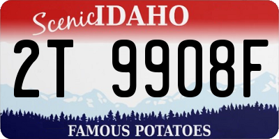 ID license plate 2T9908F