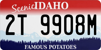 ID license plate 2T9908M