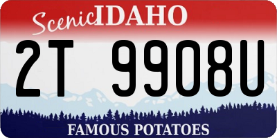 ID license plate 2T9908U