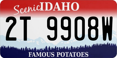 ID license plate 2T9908W