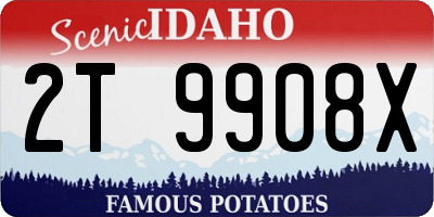 ID license plate 2T9908X