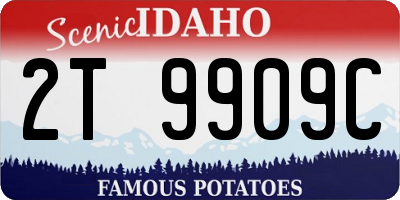 ID license plate 2T9909C