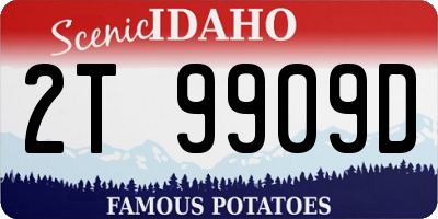 ID license plate 2T9909D