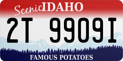 ID license plate 2T9909I