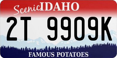 ID license plate 2T9909K