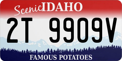 ID license plate 2T9909V