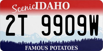 ID license plate 2T9909W