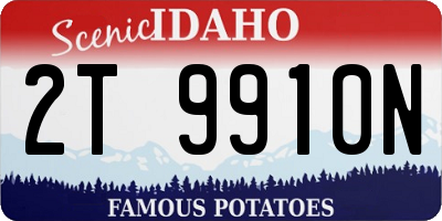 ID license plate 2T9910N