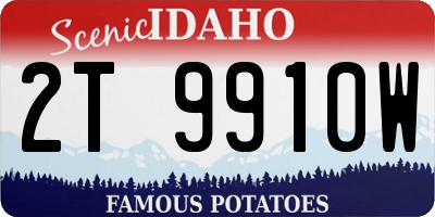 ID license plate 2T9910W