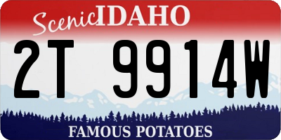 ID license plate 2T9914W