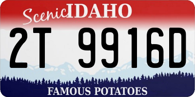 ID license plate 2T9916D