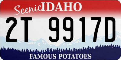 ID license plate 2T9917D