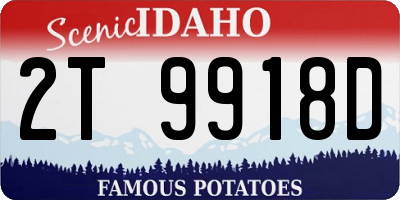 ID license plate 2T9918D