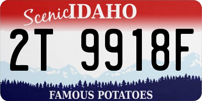 ID license plate 2T9918F