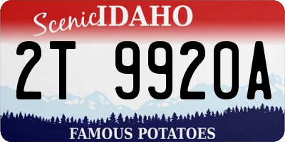 ID license plate 2T9920A