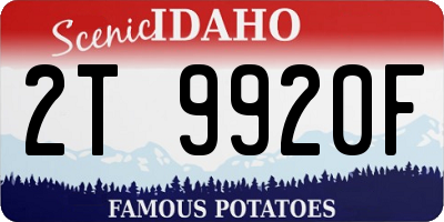 ID license plate 2T9920F