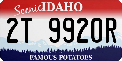 ID license plate 2T9920R