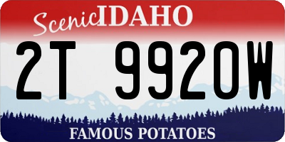 ID license plate 2T9920W