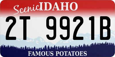 ID license plate 2T9921B