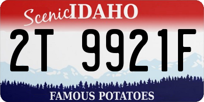 ID license plate 2T9921F