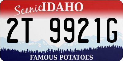 ID license plate 2T9921G