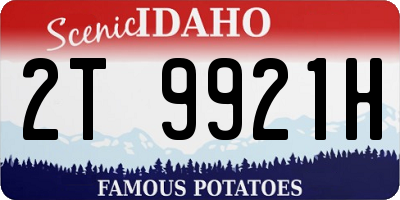 ID license plate 2T9921H