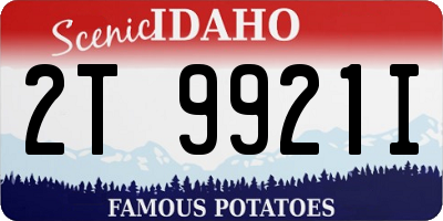 ID license plate 2T9921I