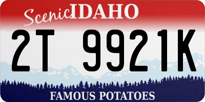 ID license plate 2T9921K