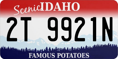 ID license plate 2T9921N