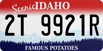 ID license plate 2T9921R