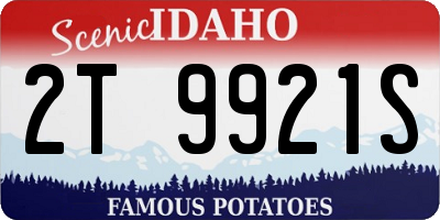 ID license plate 2T9921S