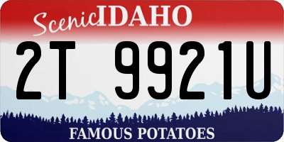 ID license plate 2T9921U