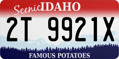 ID license plate 2T9921X