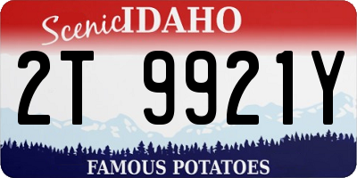 ID license plate 2T9921Y