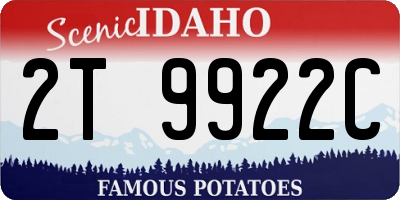 ID license plate 2T9922C