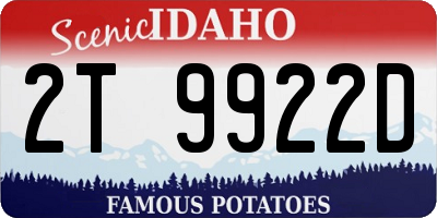 ID license plate 2T9922D