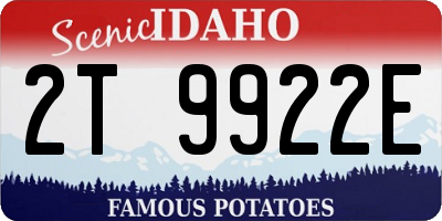 ID license plate 2T9922E