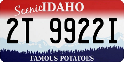 ID license plate 2T9922I