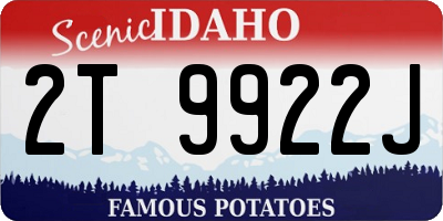 ID license plate 2T9922J