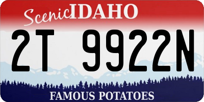 ID license plate 2T9922N