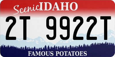 ID license plate 2T9922T