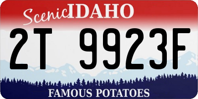 ID license plate 2T9923F