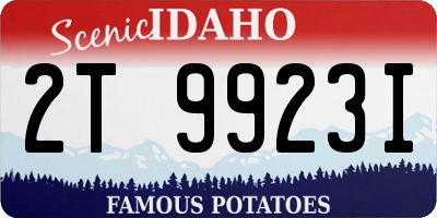 ID license plate 2T9923I