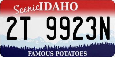 ID license plate 2T9923N