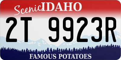 ID license plate 2T9923R