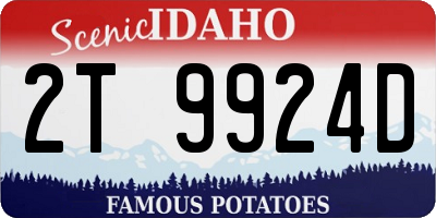 ID license plate 2T9924D