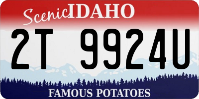 ID license plate 2T9924U