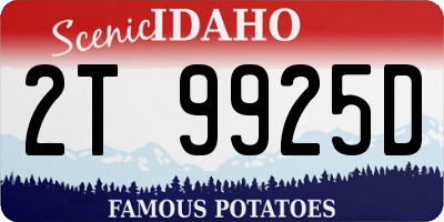 ID license plate 2T9925D