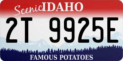 ID license plate 2T9925E